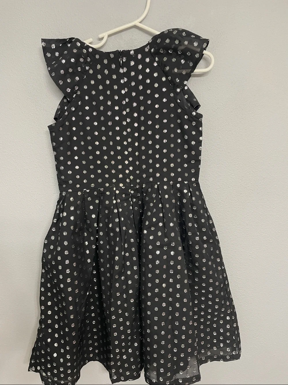 Gymboree Black Dress with Silver Metallic Dots 6